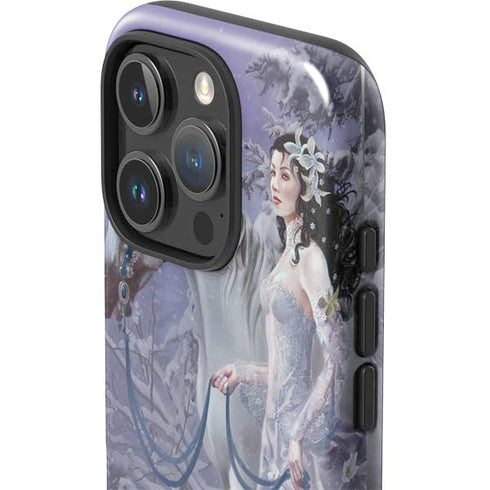 Fairy with Horse in Snow by Nene Thomas iPhone 16 Pro Impact Case